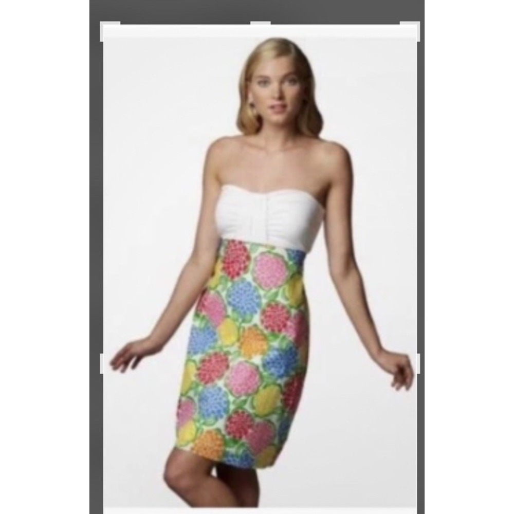 Lilly Pulitzer Floral Dress Wedding Guest Minnie Zinnie Small Artsy Strapless - Picture 1 of 8